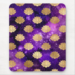 Gold & Lila Galaxy Dharma Mandala Muster Mousepad