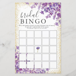 Gold Lila Lavenders Brautparty Bingo Game