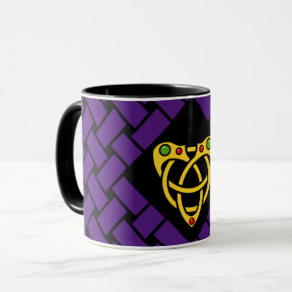 Gold/lila/schwarze Bänder/Webart, keltischer Tasse