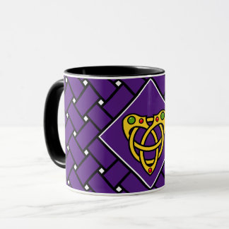 Gold/lila/schwarze Bänder/Weben, keltischer Herzkn Tasse