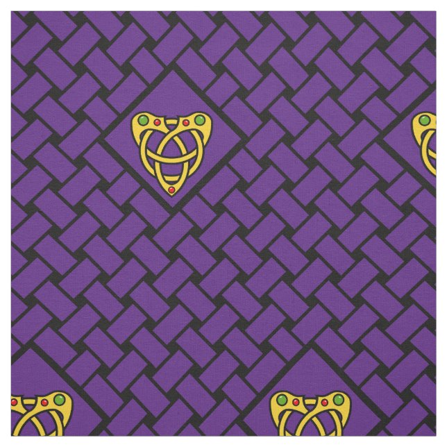 Gold/Lila/Schwarzwebart, Diamant, keltisches Stoff (Muster)
