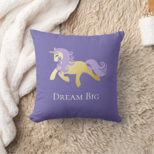 Gold Lila Unicorn Kissen