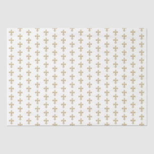 Gold Lilie French Heraldic Pattern Vintag Seidenpapier