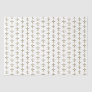 Gold Lilie French Heraldic Pattern Vintag Seidenpapier