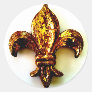 GOLD LILIE HIGH CONTRAST DRUCK RUNDER AUFKLEBER