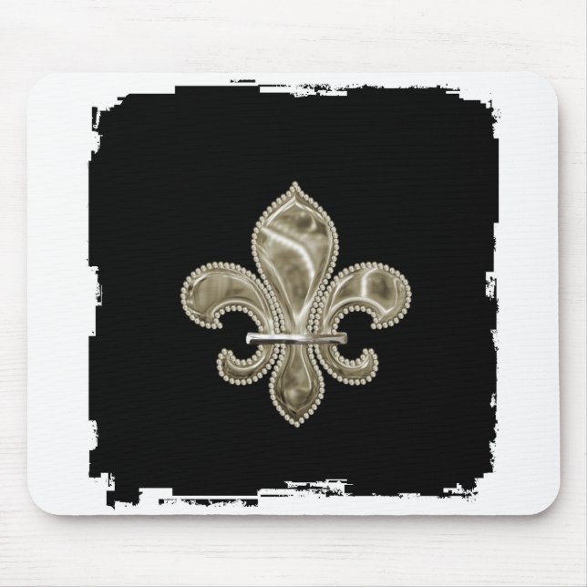 Gold Lilie Ragged Border Mousepad (Vorne)