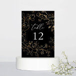 Gold-Linde-Tischnummer Tischnummer<br><div class="desc">Dress up your wedding or Party tables with your Gold Lined Floral Black Tischnummer Card. Ideal für Black & Gold Hochzeiten,  Hochzeiten in Schwarz/Gold,  Hochzeiten in Gold,  Hochzeiten im Sommer,  Hochzeiten im Herbst und Hochzeiten im Winter.</div>