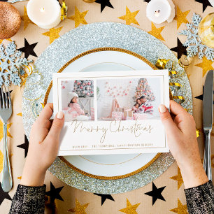 Gold Line 2 Foto Script Merge Weihnachtskarte