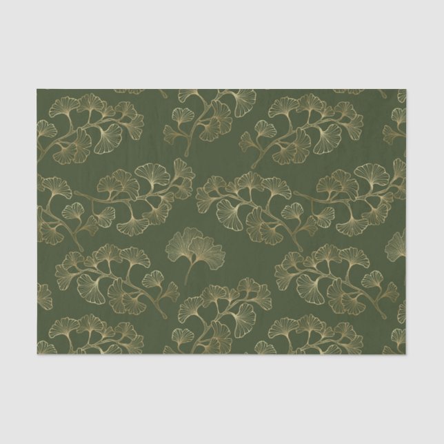 Gold Line Botanisches Muster Seidenpapier (Vorderseite)