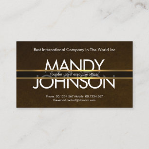 Gold Lines Placard Exquisite Brown Grunge CEO Visitenkarte