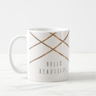 Gold Linien Modernes geometrisches Glam Beautiful Tasse