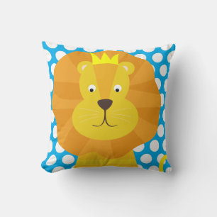 Gold Lion auf Blue und White Polka Dot Throw Kisse Kissen