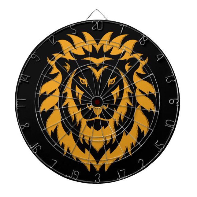 Gold Lion Big Graphic auf schwarz Dartscheibe (vorne)