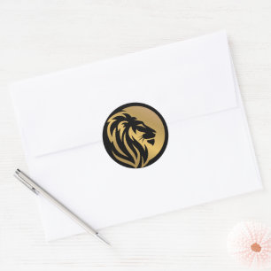 Gold Lion Logo Einfache klassische Rundsticke Runder Aufkleber