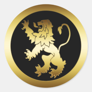 GOLD LION RUNDER AUFKLEBER