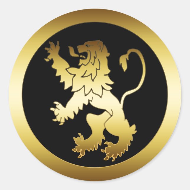 GOLD LION RUNDER AUFKLEBER (Vorderseite)