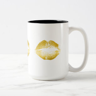 Gold Lippen #2 Zweifarbige Tasse