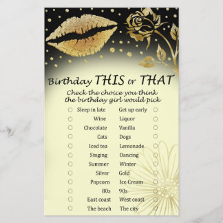 Gold Lippen Geburtstag dieses oder jenes Spiel