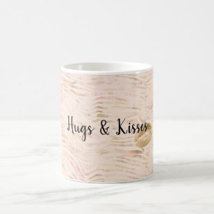 Gold Lippen Kiss Pink Zebra Print      Kaffeetasse