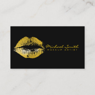 Gold Lips Makeup Artist Visitenkarte
