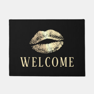 Gold Lips Print Beauty Salon Wellness-Center Willk Fußmatte