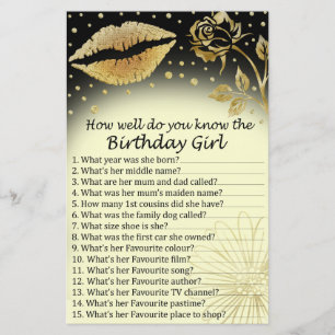 Gold Lips Wie gut kennen Sie das Geburtstagsmädche