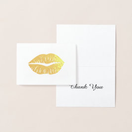 Gold Lipstick Vielen Dank Folienkarte
