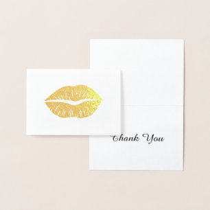 Gold Lipstick Vielen Dank Folienkarte