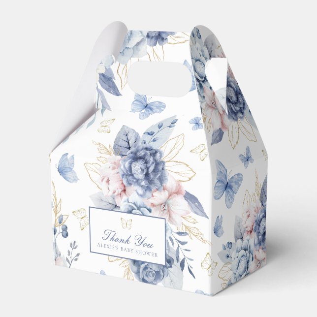 Gold Little Butterfly Baby Dusche Geschenkschachtel (Vorderseite)