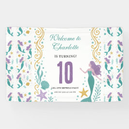 Gold Little Mermaid 10th Birthday | Under the Sea Banner