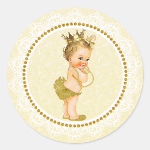 Gold Little Princess Baby Duschkleber Runder Aufkleber