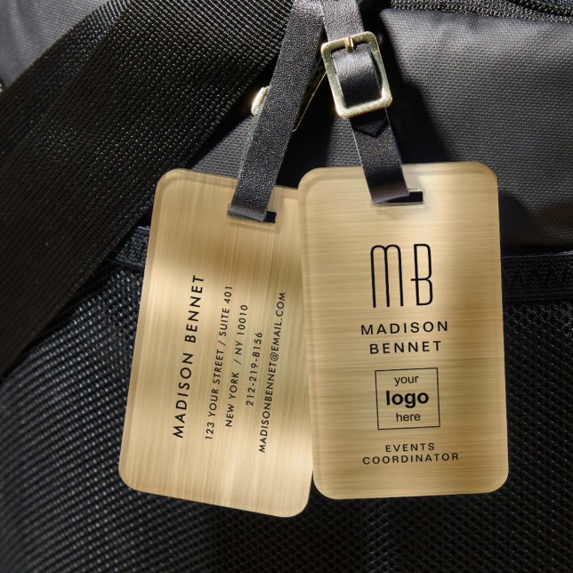Gold-Logo-Berufliche Reise Gepäckanhänger (Business Logo Gold Professional Travel Luggage Tag)