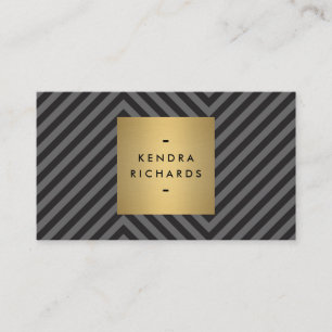 Gold-Logo für das Retro-Muster Schwarz und Grau Visitenkarte