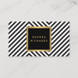 Gold-Logo für Schwarz-Weiß-Muster Visitenkarte