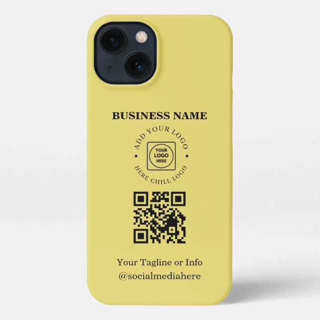 Gold Logo QR Code Business Promo iPhone-Hülle iPhone Hülle (Rückseite)