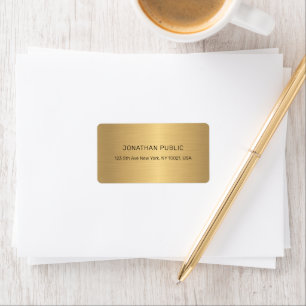 Gold Look Beruflich Moderne Elegante Vorlage Adressaufkleber