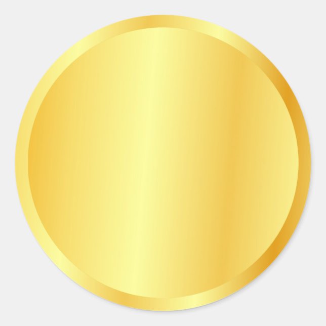 Gold Look Blank Stylish Template Custom Logo, Text Runder Aufkleber (Vorderseite)