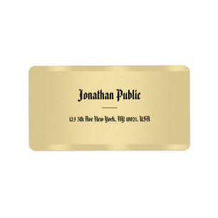Gold Look Classic Text Elegante Vorlage Adressaufkleber