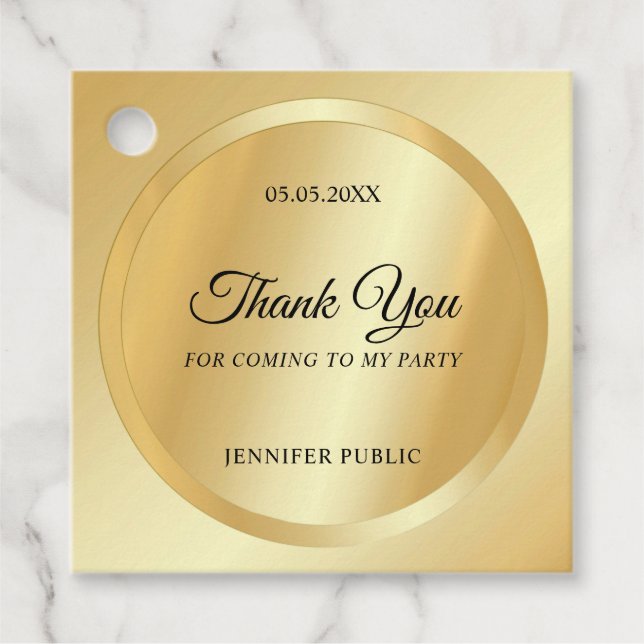 Gold Look Custom Vielen Dank Script Text Template Geschenkanhänger (Vorderseite)