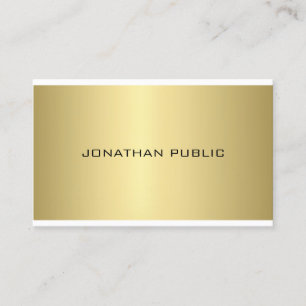 Gold Look Elegante Beruflich Moderne Sleek Schlich Visitenkarte
