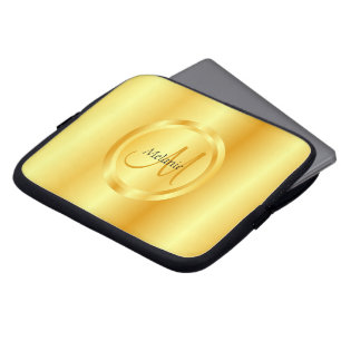 Gold Look Elegante Moderne Mit Monogramm Trendy Laptopschutzhülle