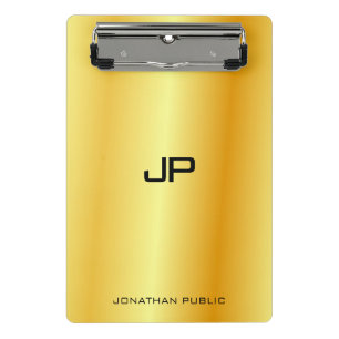 Gold Look Elegante Monogram Moderne Vorlage Custom Mini Klemmbrett