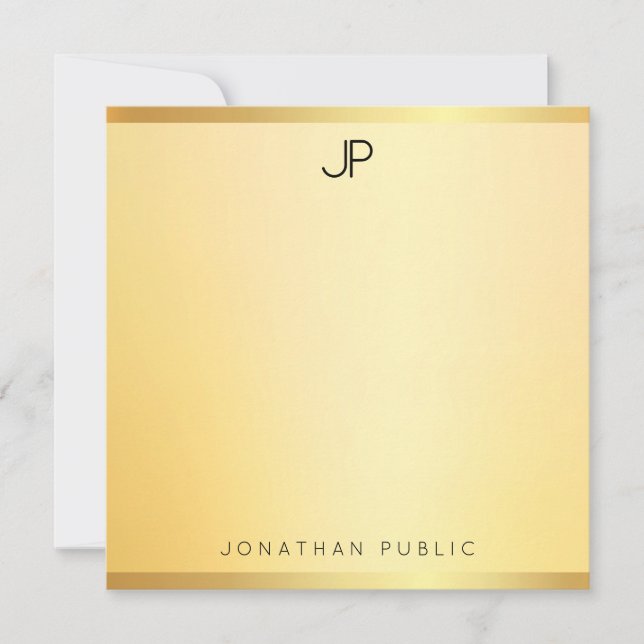 Gold Look Elegante Vorlage Modernes einfaches Mono (Vorderseite)