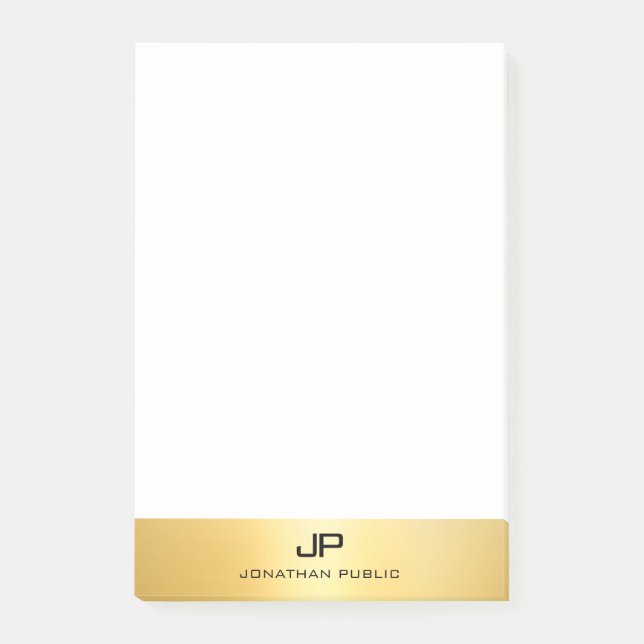 Gold Look Elegantes Template Moderne Beruflich Post-it Klebezettel (Vorderseite)