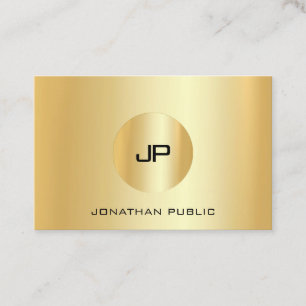 Gold Look Moderne Berufliche Monogram Elegant Visitenkarte