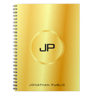 Gold Look Moderne elegante Monogram Trendy Templat Notizblock
