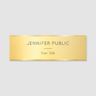 Gold Look Moderne glamouröse Mitarbeiter Elegant Namensschild