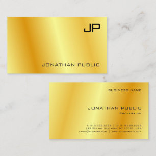 Gold Look Moderne Monogram Elegant Corporate Visitenkarte