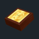 Gold Look Moderne Monogramm Elegante Vorlage Erinnerungskiste<br><div class="desc">Gold Look Moderne Monogram Elegant Template Holzschmuck bewahren Golden Oak Geschenkboxen.</div>