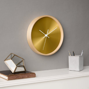 Gold-Look Moderne Wandleuchte Uhr